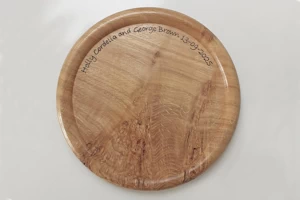 Handmade wooden commemorative platter