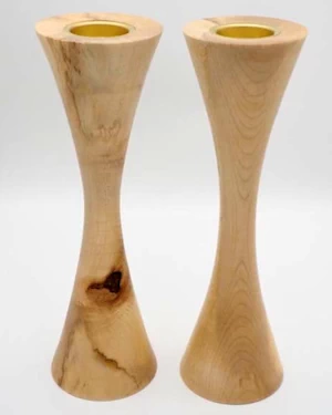 Handmade wooden tea-light holders