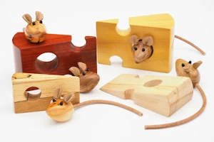 Handmade wooden mice