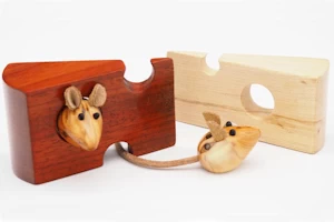 Handmade wooden mice