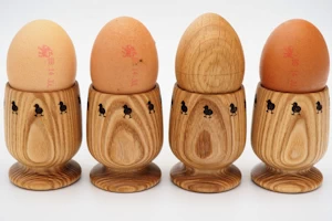 Handmade wooden egg cups
