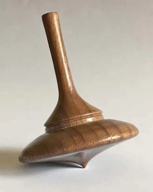 Handmade wooden spinning tops