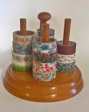 Handmade wooden washi-tape holder