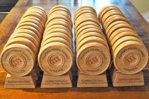 Handmade wooden disc trophies