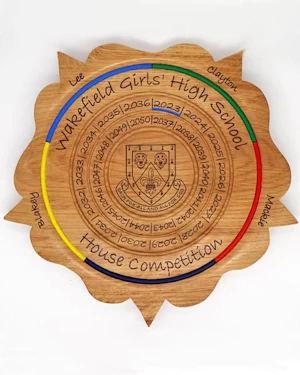 Handmade wooden house shield